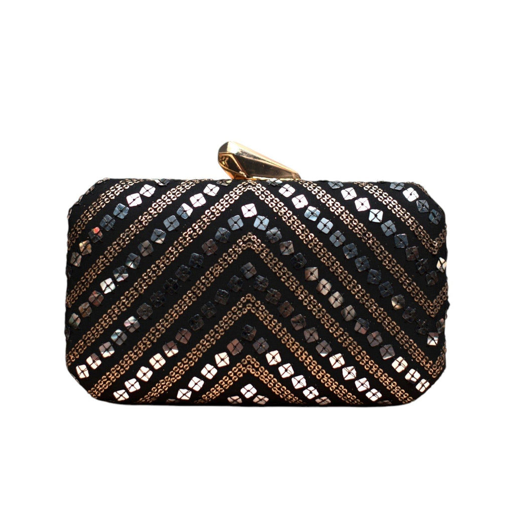 Exclusive Black Clutch with Sequence Work Clutch La Vie Bien Exclusive Black Clutch with Sequence Work