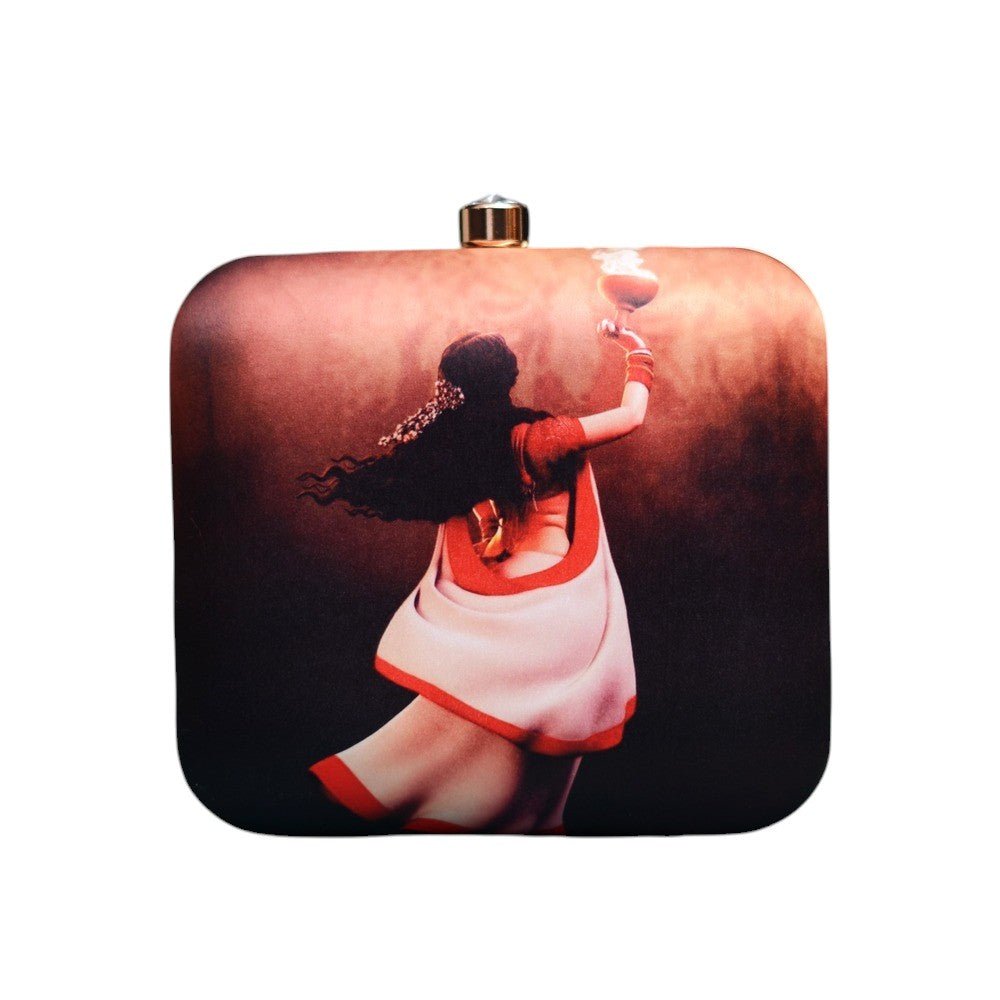 Exclusive Box Clutch with Dhunuchi Portrait Clutch La Vie Bien Exclusive Box Clutch with Dhunuchi Portrait