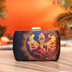 Exclusive Box Clutch with Maa Durga Portrait Clutch La Vie Bien Exclusive Box Clutch with Maa Durga Portrait