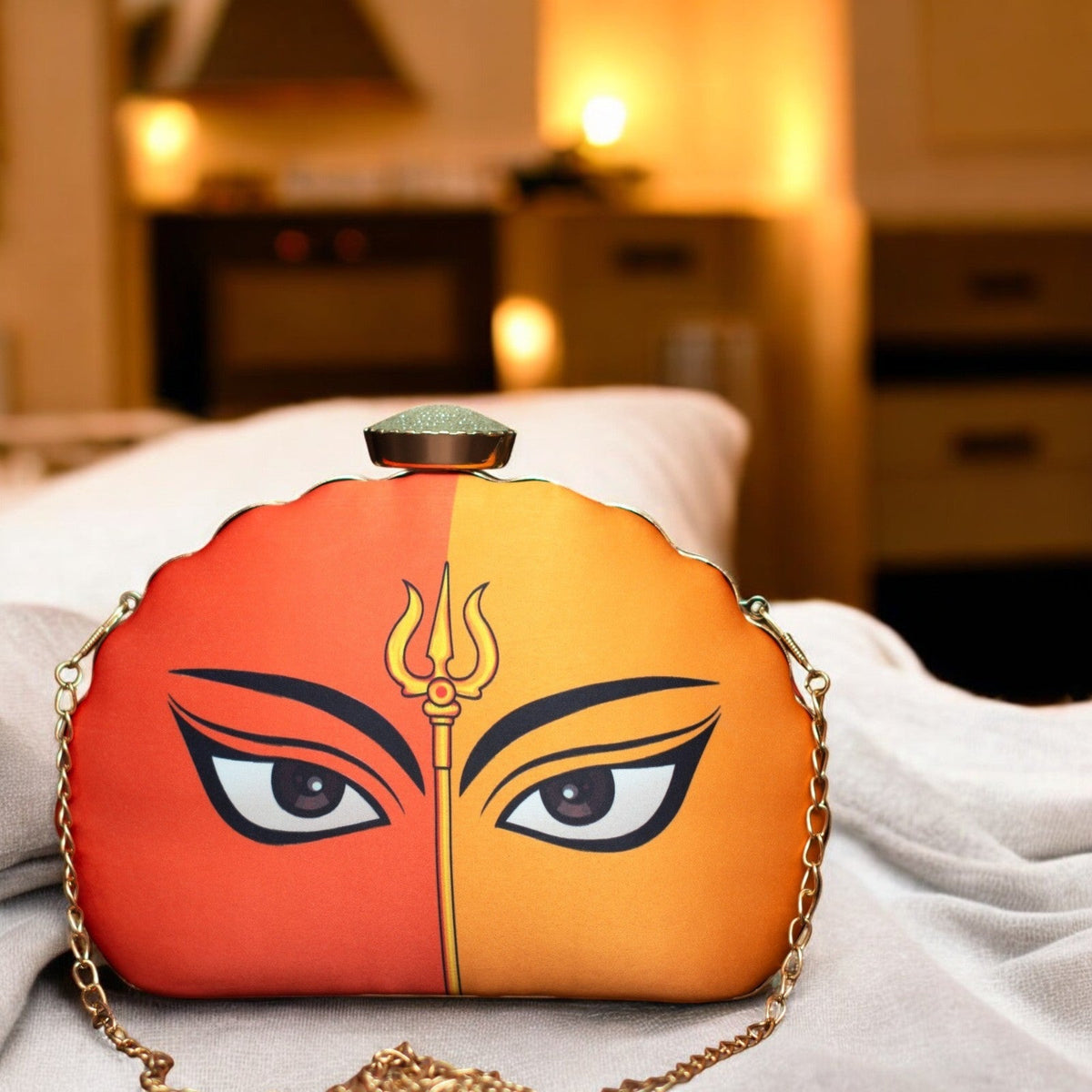 Exclusive Clutch with Eyes with Trishul Print Clutch La Vie Bien Exclusive Clutch with Eyes with Trishul Print