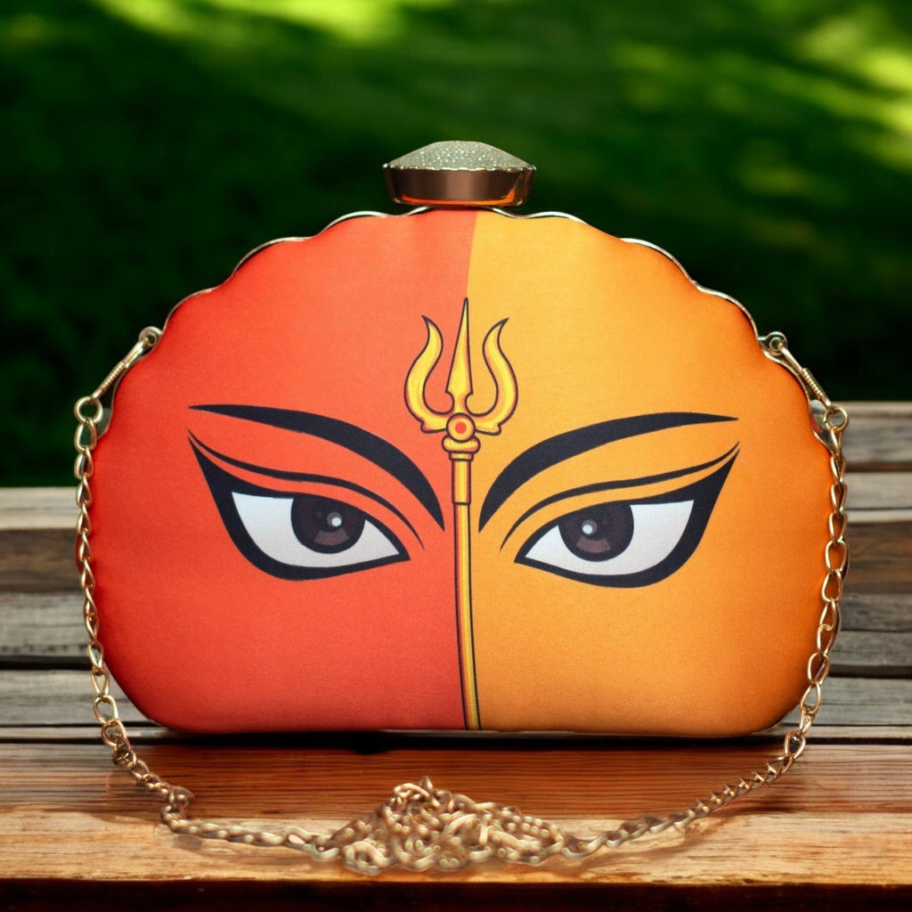 Exclusive Clutch with Eyes with Trishul Print Clutch La Vie Bien Exclusive Clutch with Eyes with Trishul Print