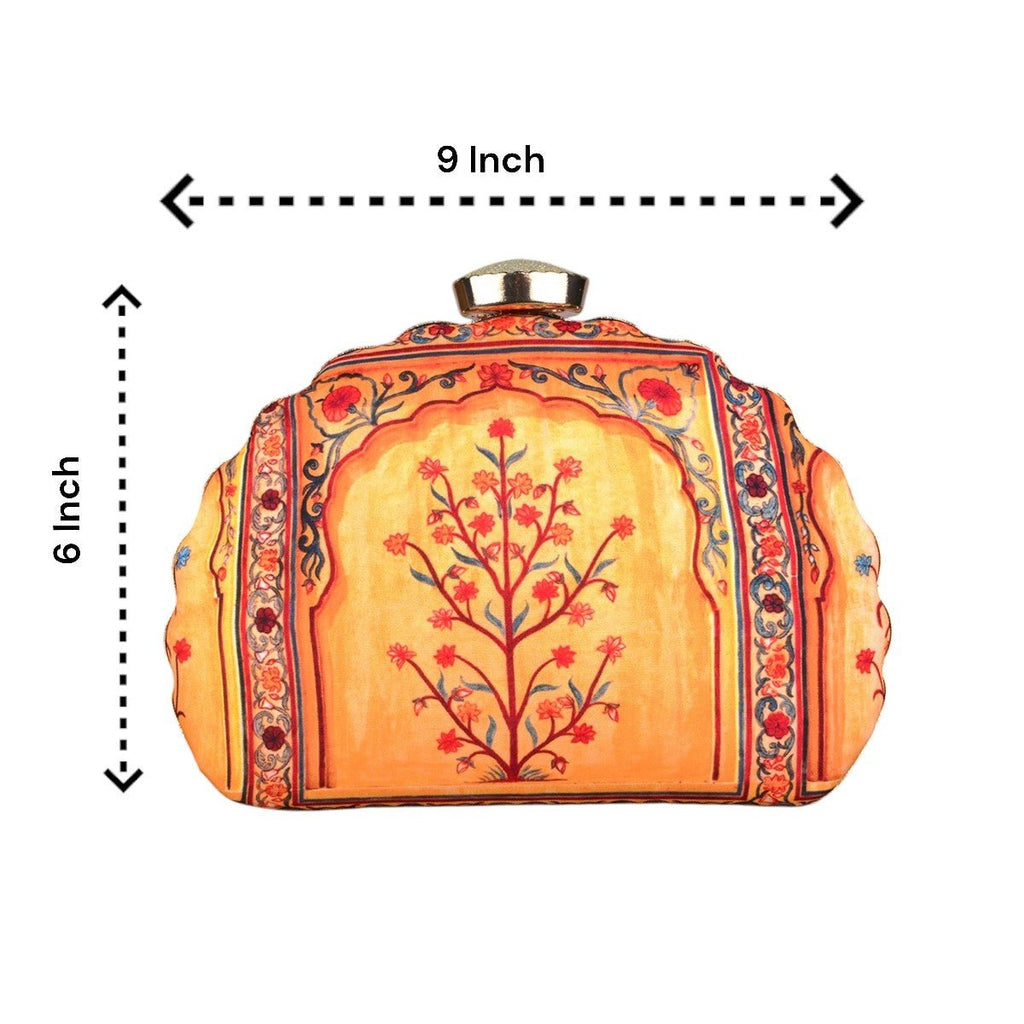 Exclusive Clutch with Floral Design & Unique Shape Clutch La Vie Bien Exclusive Clutch with Floral Design & Unique Shape