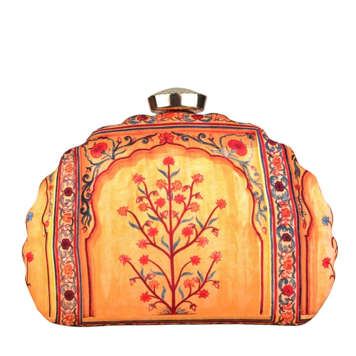 Exclusive Clutch with Floral Design & Unique Shape Clutch La Vie Bien Exclusive Clutch with Floral Design & Unique Shape