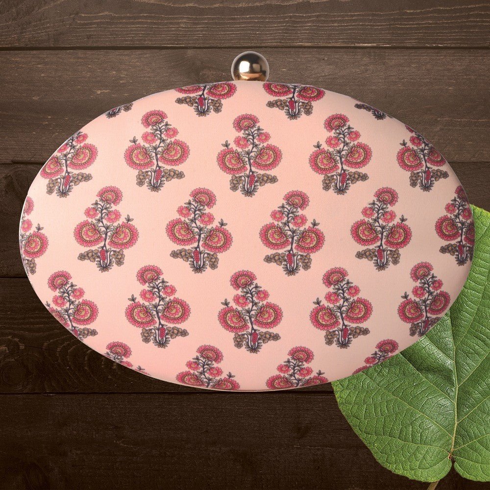 Exclusive Clutch with Flower Print & Metal Change Sling Clutch La Vie Bien Exclusive Clutch with Flower Print & Metal Change Sling
