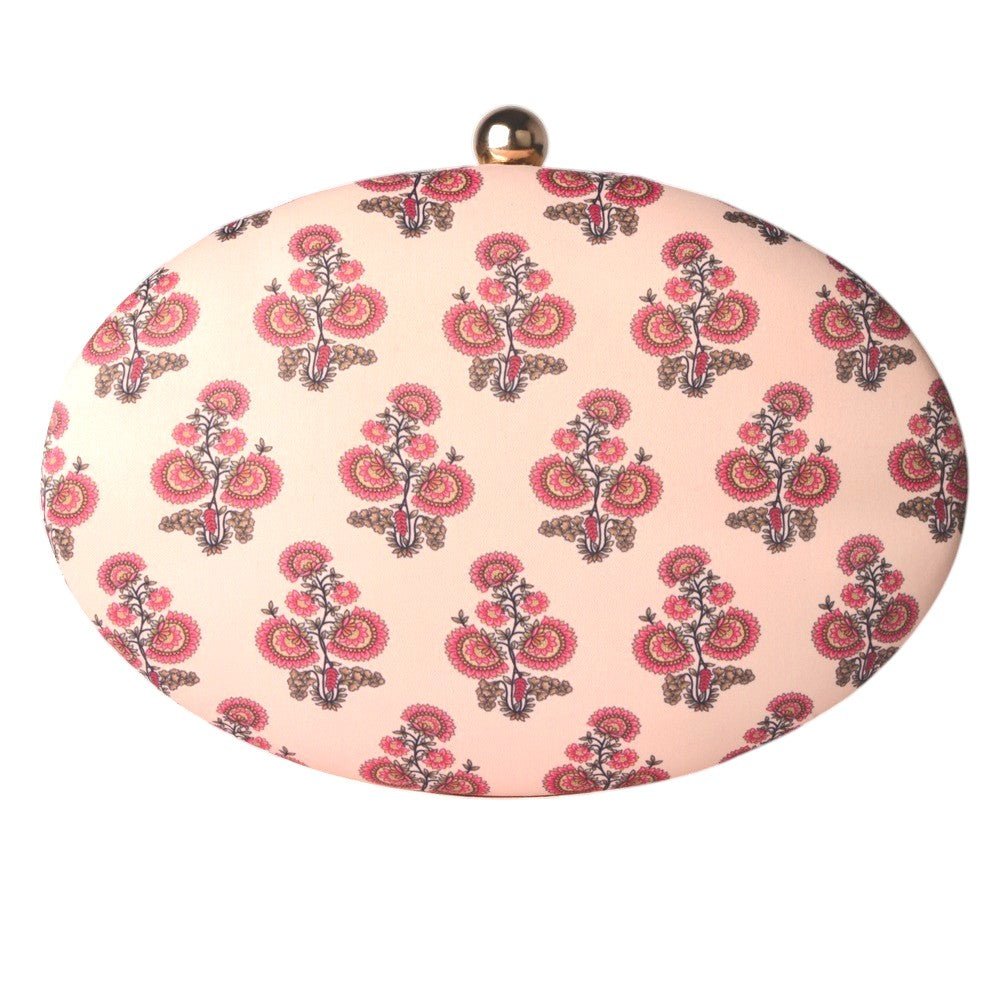 Exclusive Clutch with Flower Print & Metal Change Sling Clutch La Vie Bien Exclusive Clutch with Flower Print & Metal Change Sling