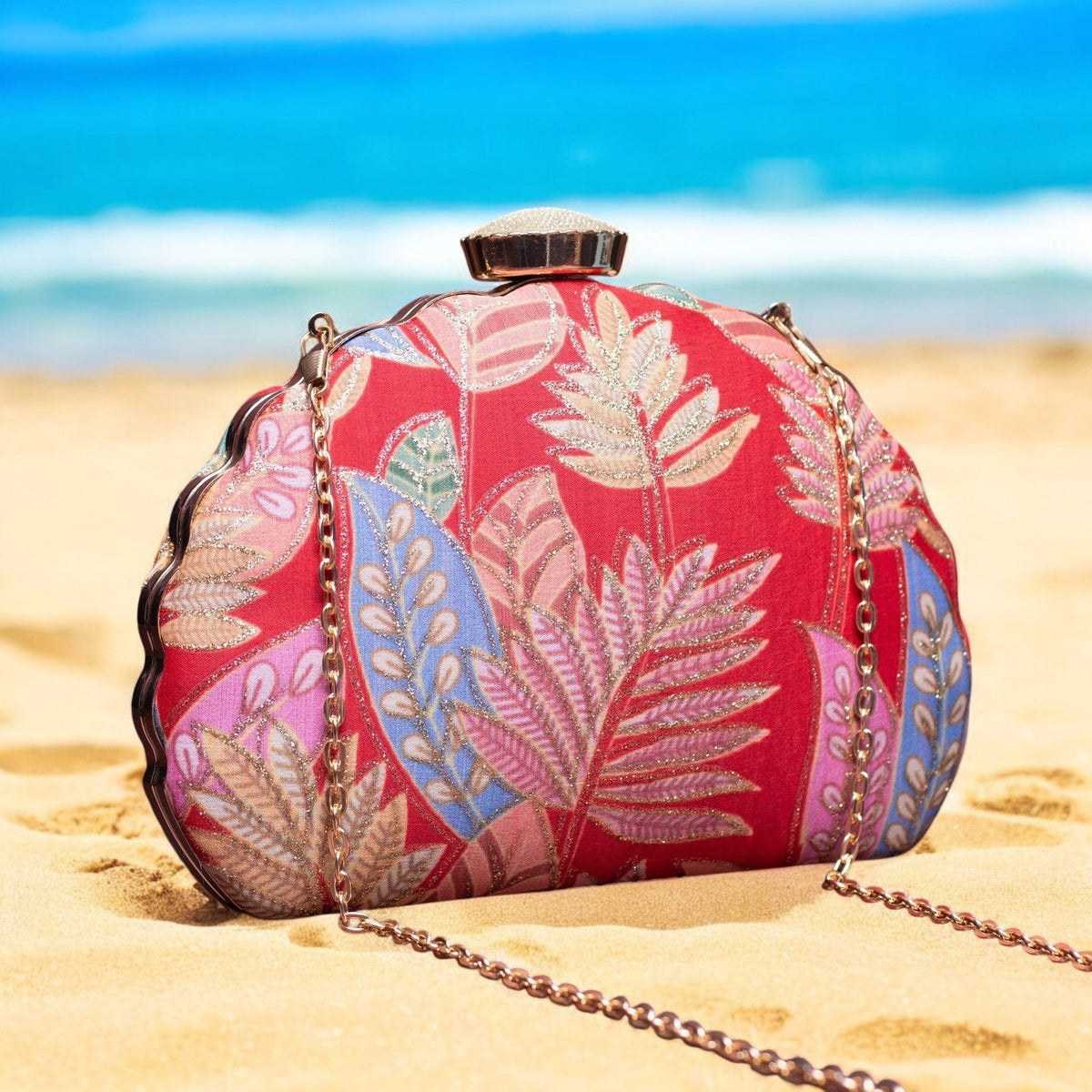 Exclusive Clutch with Leaf Design Clutch La Vie Bien Exclusive Clutch with Leaf Design