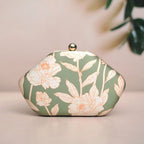 Exclusive Clutch with Unique Shape & Leaf Print Clutch La Vie Bien Exclusive Clutch with Unique Shape & Leaf Print