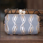 Exclusive Gray Clutch with Sequence Work Clutch La Vie Bien Exclusive Gray Clutch with Sequence Work