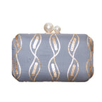 Exclusive Gray Clutch with Sequence Work Clutch La Vie Bien Exclusive Gray Clutch with Sequence Work