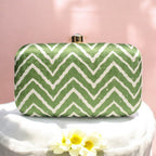Exclusive Lehariya Green Clutch Clutch La Vie Bien Exclusive Lehariya Green Clutch