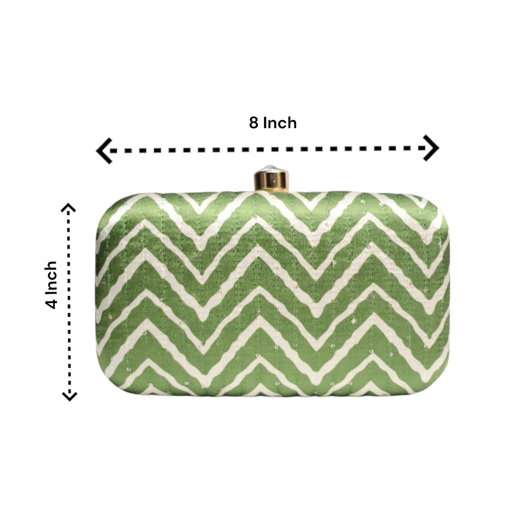Exclusive Lehariya Green Clutch Clutch La Vie Bien Exclusive Lehariya Green Clutch