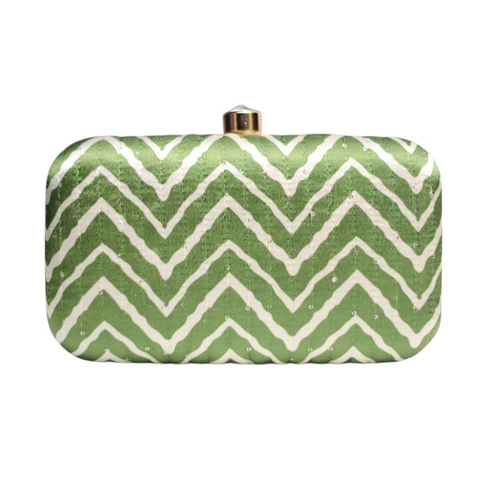 Exclusive Lehariya Green Clutch Clutch La Vie Bien Exclusive Lehariya Green Clutch