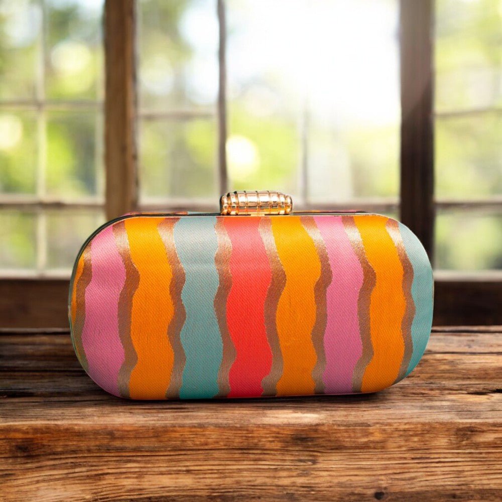 Exclusive Multicolor Cylindrical Shape Clutch Clutch La Vie Bien Exclusive Multicolor Cylindrical Shape Clutch