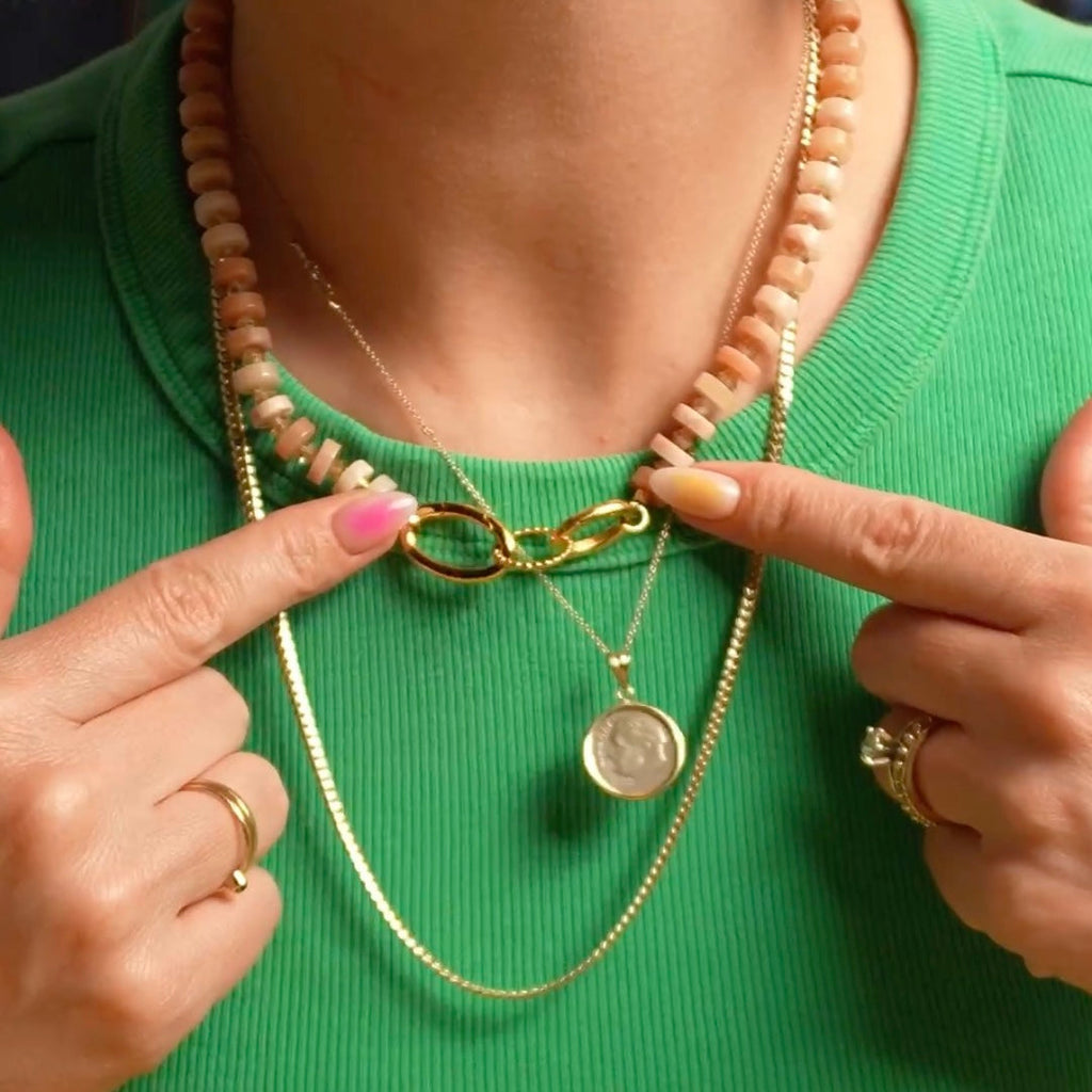 Beaded Circle Necklace Extender Charm