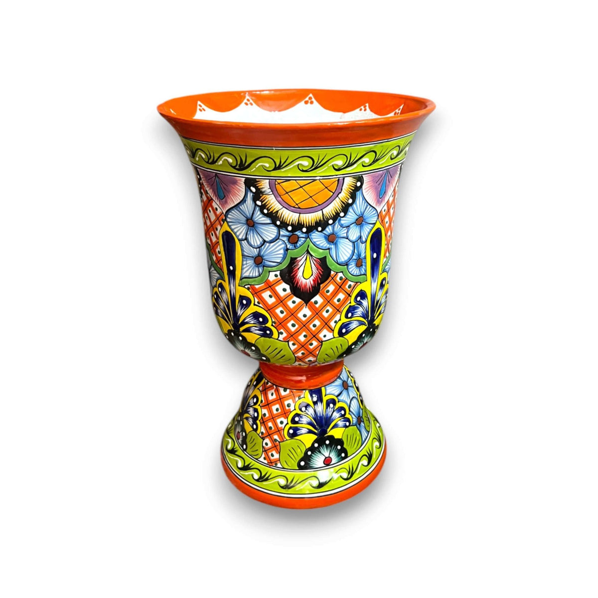 Extra Large Talavera Flower Pot | Hand-Painted Pedestal Planter Talavera Flower Pot La Vie Bien Extra Large Talavera Flower Pot | Hand-Painted Pedestal Planter