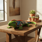 XL Talavera Iguana Statue | Hand-Painted Mexican Ceramic Art