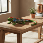 XL Talavera Iguana Statue | Hand-Painted Mexican Ceramic Art