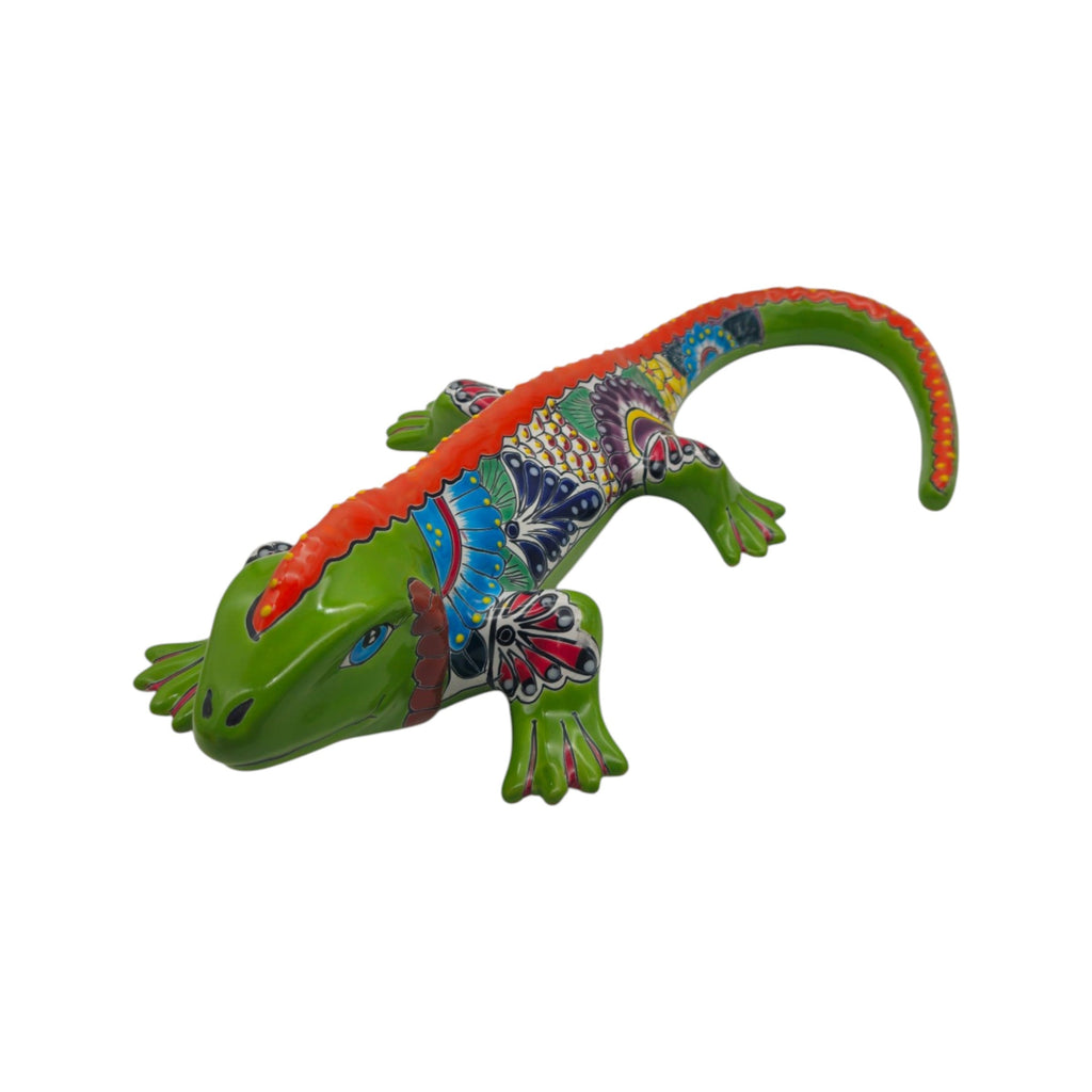 XL Talavera Iguana Statue | Hand-Painted Mexican Ceramic Art