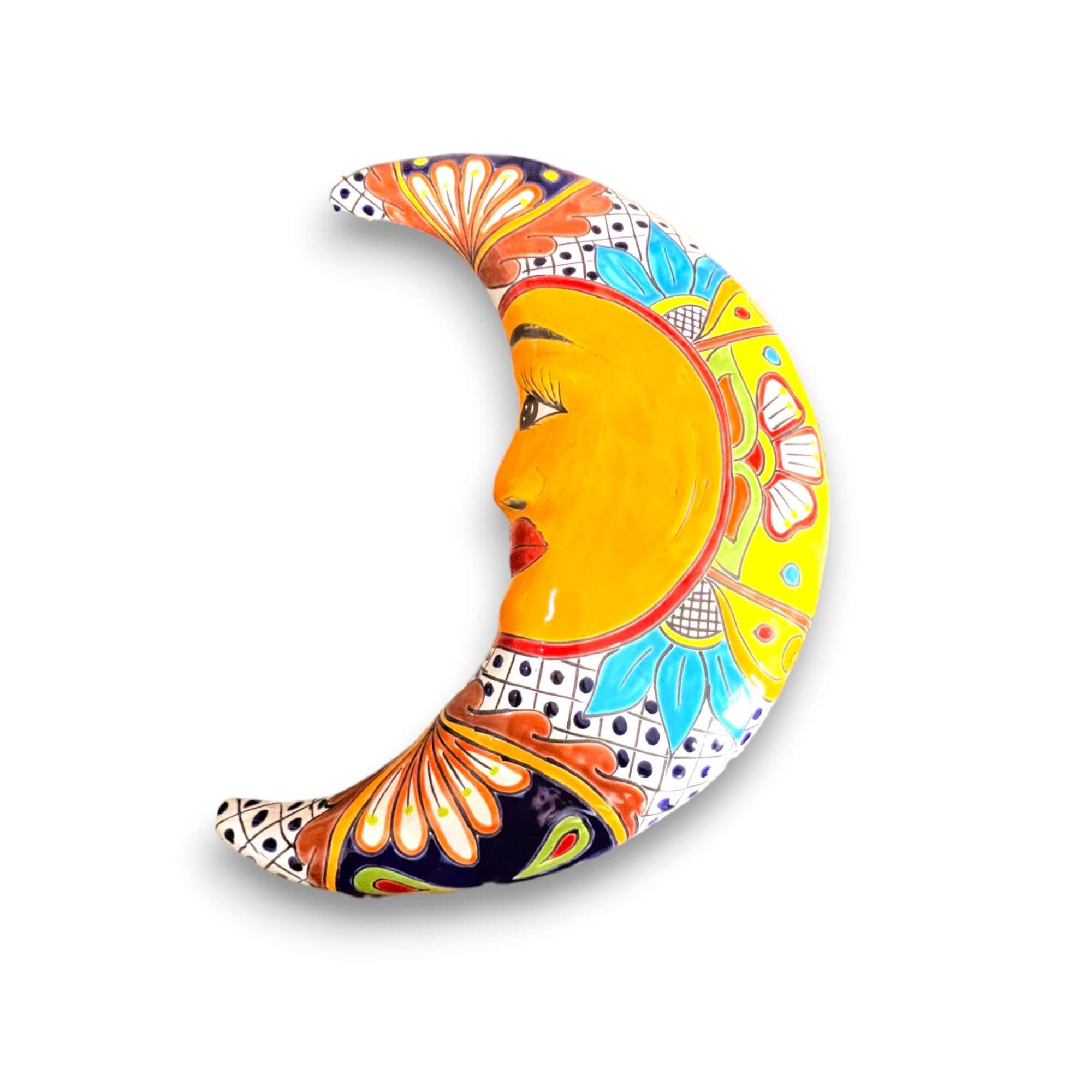 Extra Large Talavera Moon Wall Art | Mexican Handmade Ceramic Decor Talavera Wall Art La Vie Bien Extra Large Talavera Moon Wall Art | Mexican Handmade Ceramic Decor