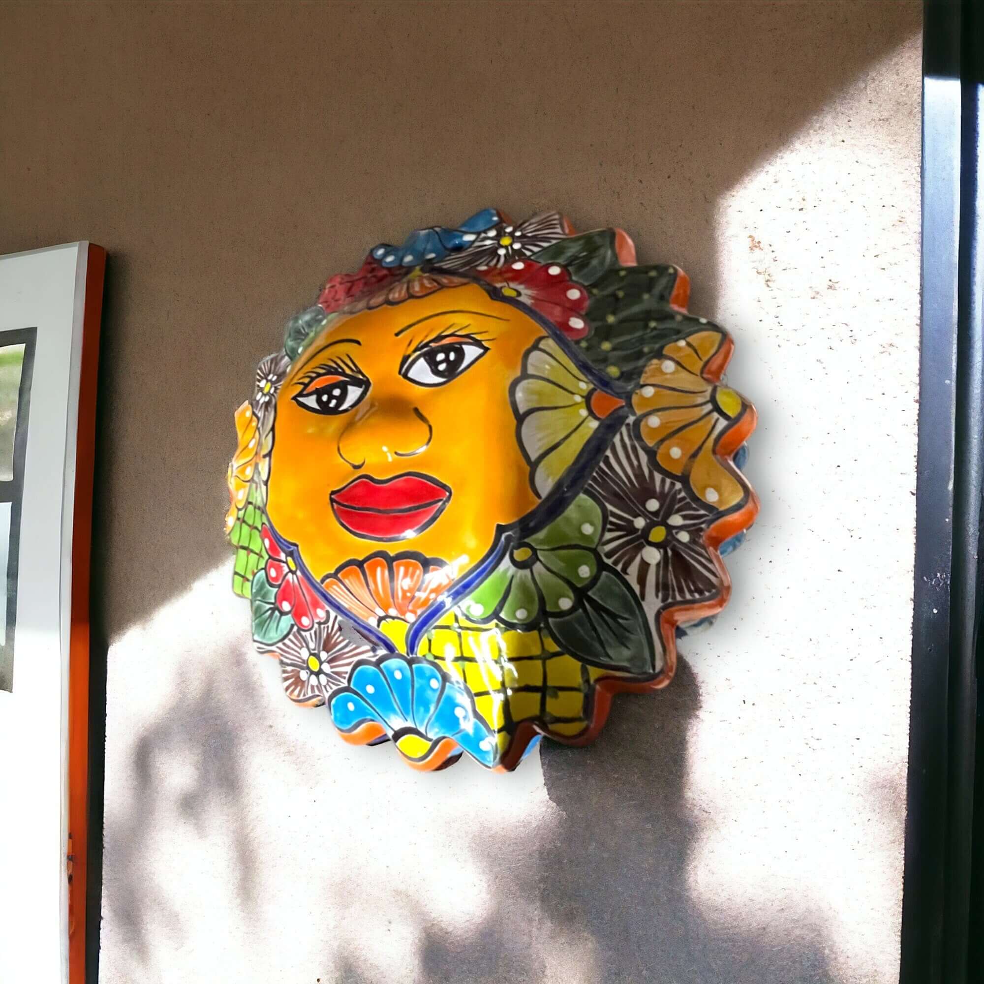 Extra Large Talavera Sun Wall Art | Handmade Mexican Decor Talavera Wall Art La Vie Bien Extra Large Talavera Sun Wall Art | Handmade Mexican Decor