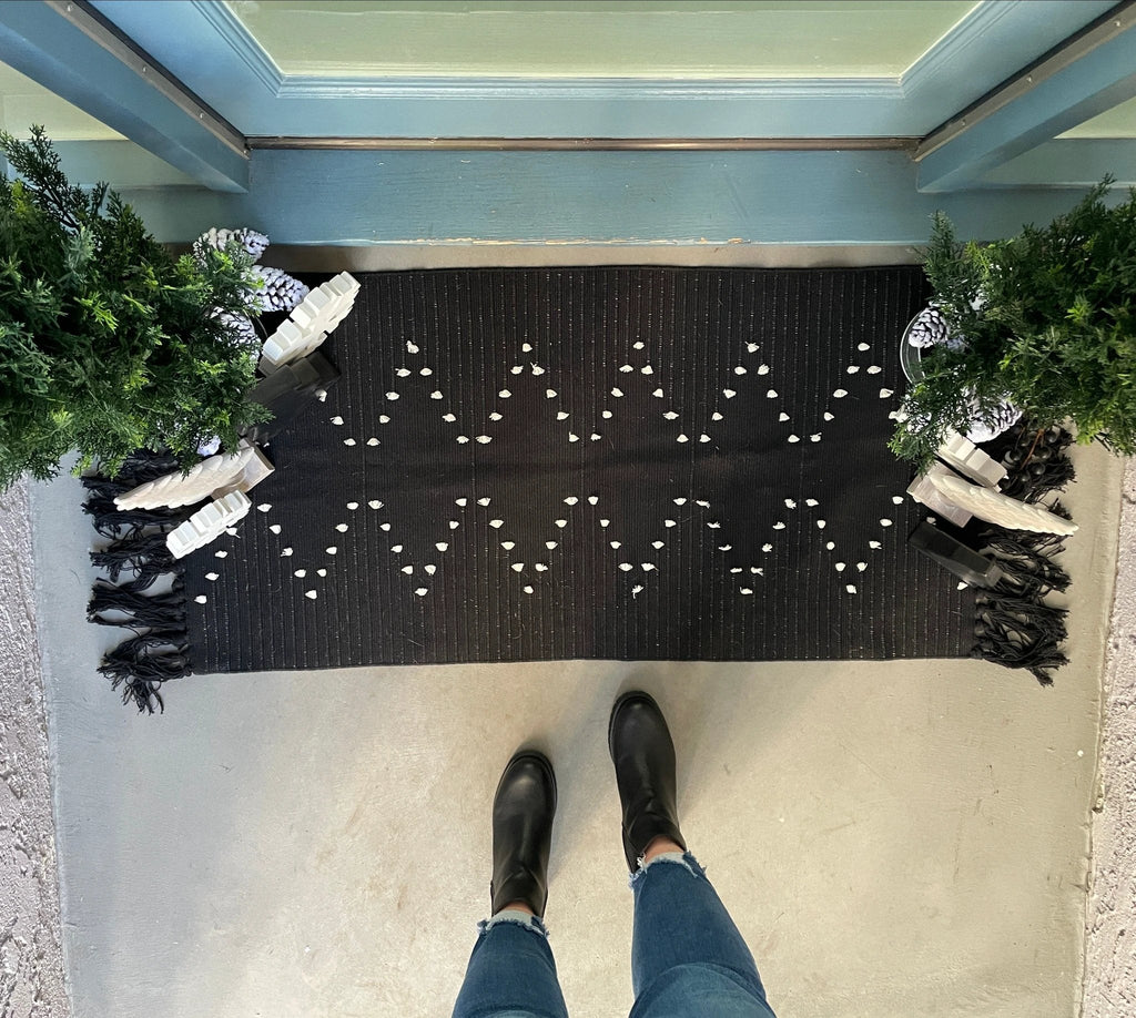 Extra Long Black Accent Rug, 24x52 inches by Nickel Designs Custom Doormats