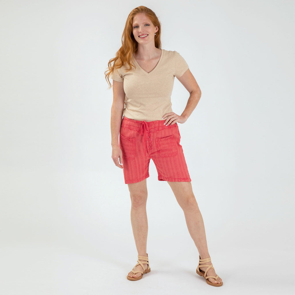 Eyelet Embroidered Relaxed Shorts Shorts La Vie Bien Eyelet Embroidered Relaxed Shorts