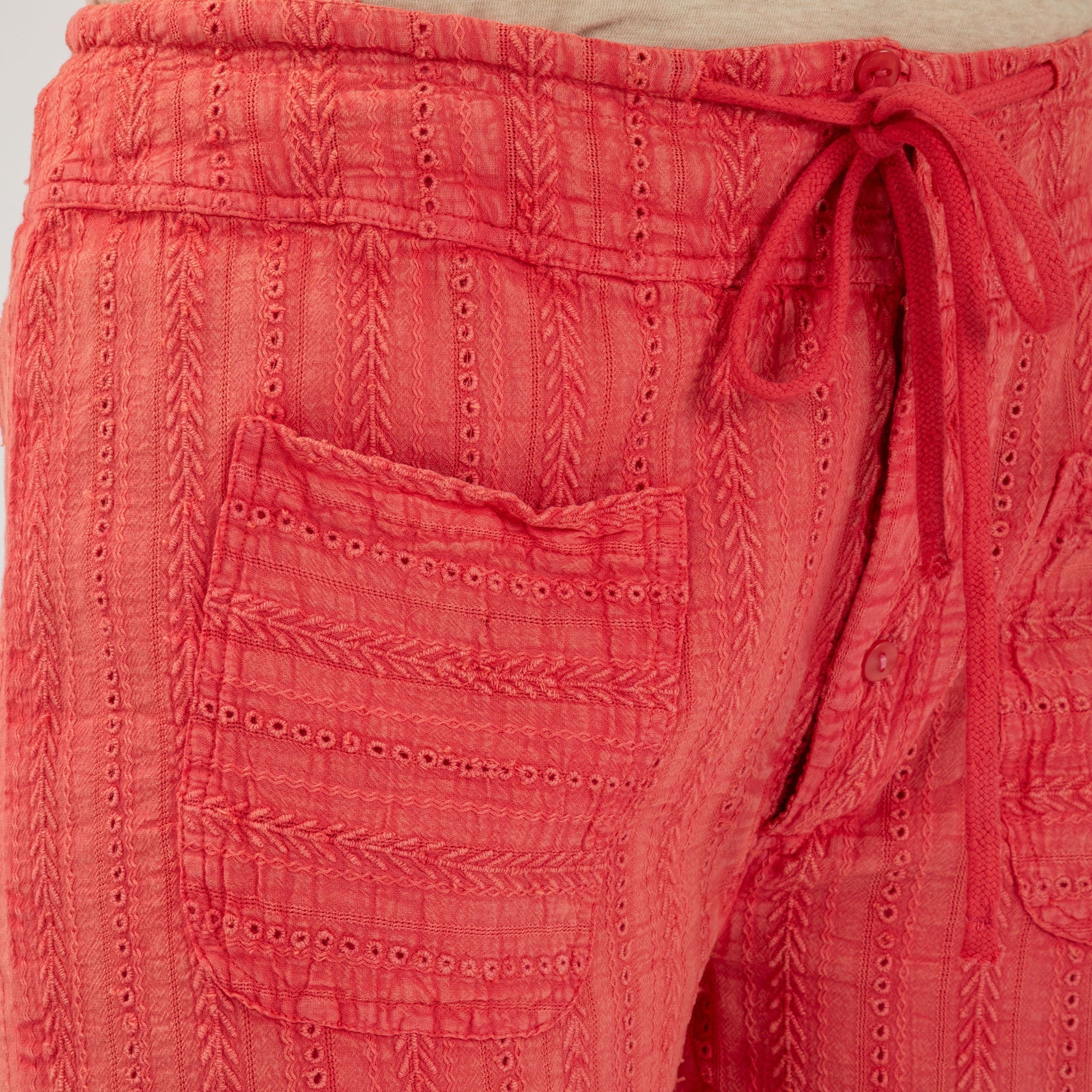 Eyelet Embroidered Relaxed Shorts Shorts La Vie Bien Eyelet Embroidered Relaxed Shorts
