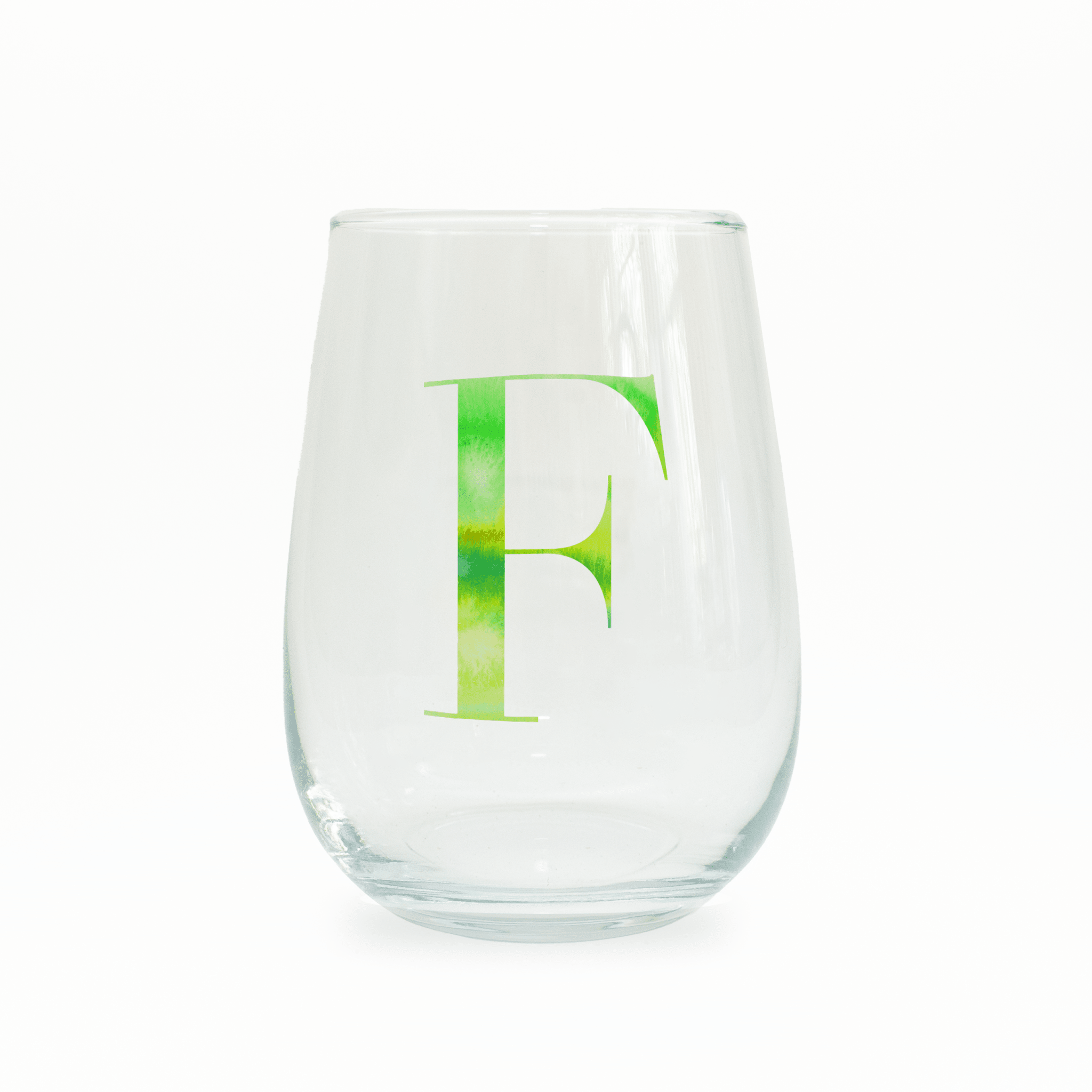 F Monogram Stemless Wine Glass Wine Glass La Vie Bien F Monogram Stemless Wine Glass