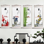 The 'Four Gentlemen' Traditional Rice Paper Scroll Paintings