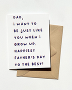 Be Just Like You Cute Father's Day Card From Son by Five Dot Post