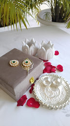 German Silver Thali in Velvet Gift Box