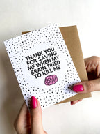 Thank You For Saving Me Brain Cancer Doctor Card by Five Dot Post