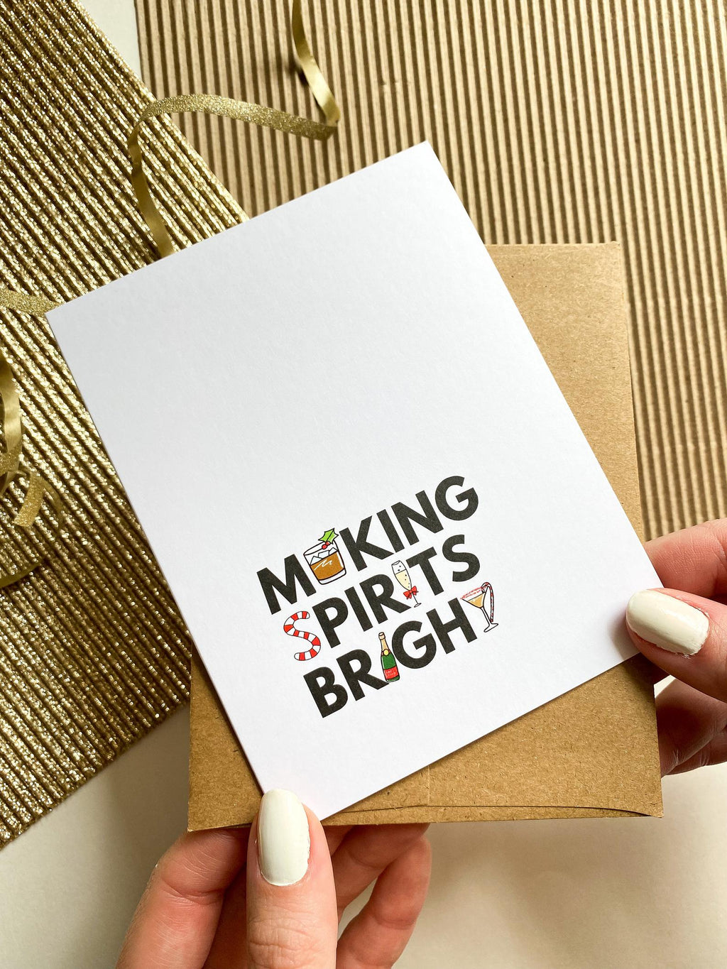Making Spirits Bright Card Holiday Card Funny Christmas Card Funny Holiday Card