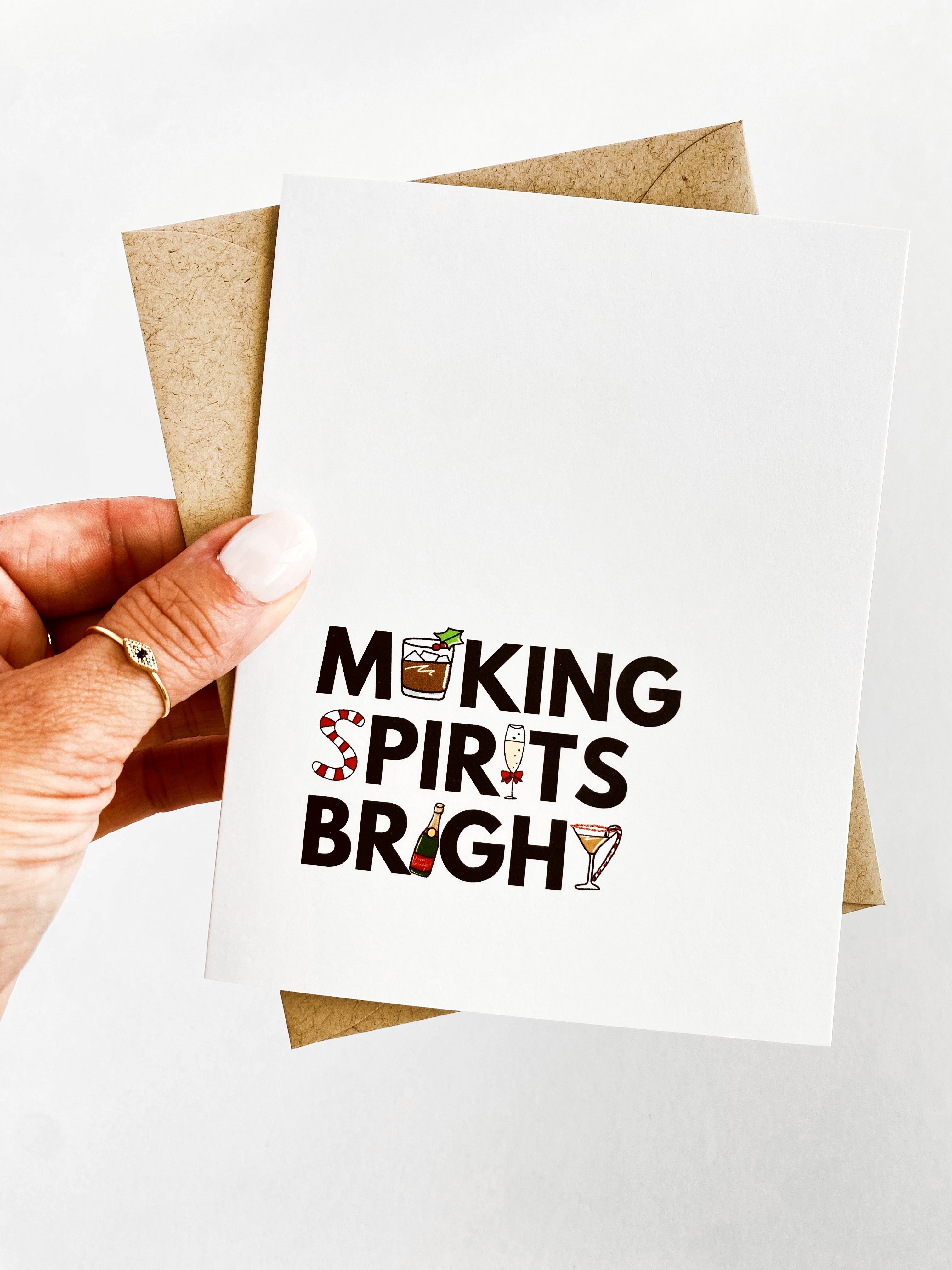 Making Spirits Bright Card Holiday Card Funny Christmas Card Funny Holiday Card