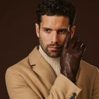 Fabio (brown) - Men's classic Italian lambskin leather gloves with pure silk lining winter gloves La Vie Bien Fabio (brown) - Men's classic Italian lambskin leather gloves with pure silk lining