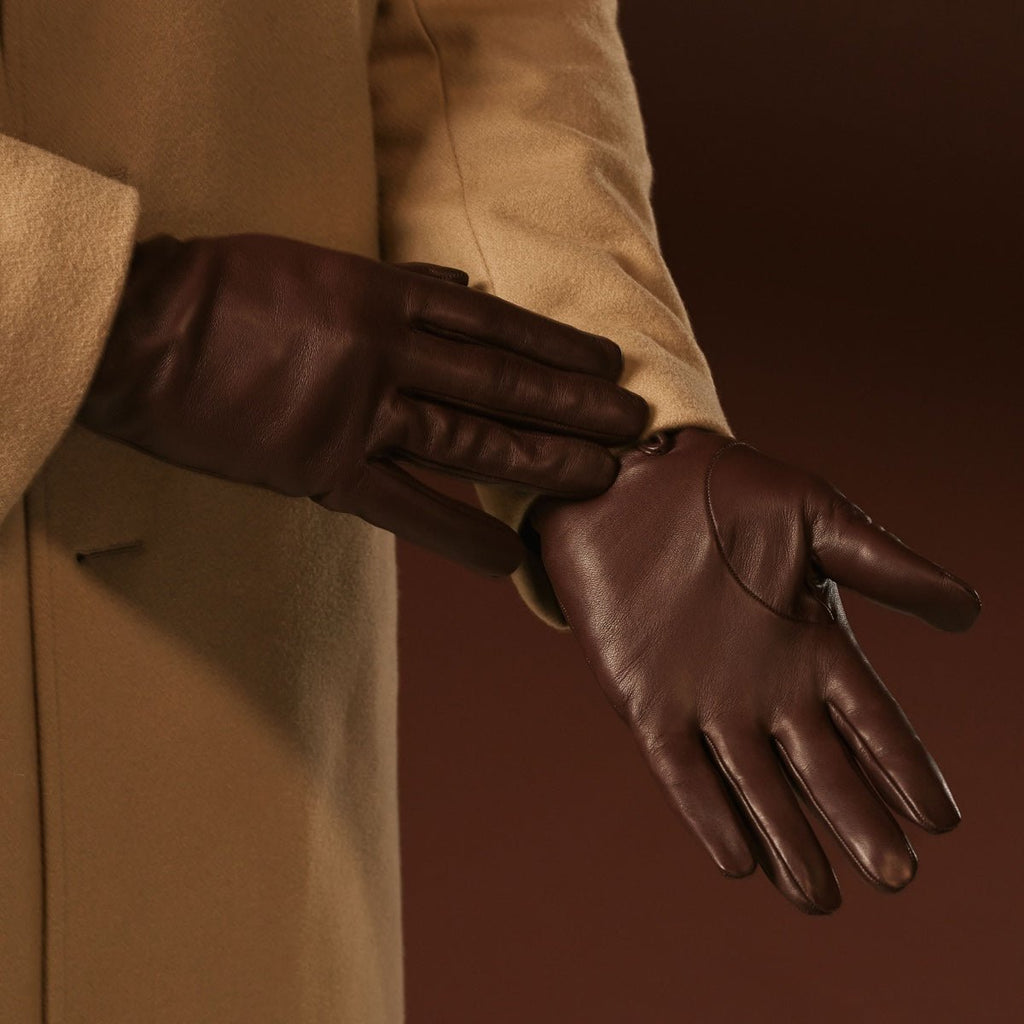Fabio (brown) - Men's classic Italian lambskin leather gloves with pure silk lining winter gloves La Vie Bien Fabio (brown) - Men's classic Italian lambskin leather gloves with pure silk lining