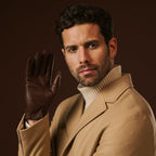 Fabio (brown) - Men's classic Italian lambskin leather gloves with pure silk lining winter gloves La Vie Bien Fabio (brown) - Men's classic Italian lambskin leather gloves with pure silk lining
