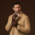 Fabio (brown) - Men's classic Italian lambskin leather gloves with pure silk lining winter gloves La Vie Bien Fabio (brown) - Men's classic Italian lambskin leather gloves with pure silk lining