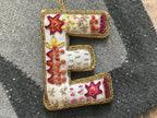 Fabric Alphabet Ornament w/ Beads & Embroidery, Multi Color, 26 Styles Ornaments La Vie Bien Fabric Alphabet Ornament w/ Beads & Embroidery, Multi Color, 26 Styles
