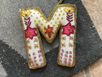 Fabric Alphabet Ornament w/ Beads & Embroidery, Multi Color, 26 Styles Ornaments La Vie Bien Fabric Alphabet Ornament w/ Beads & Embroidery, Multi Color, 26 Styles