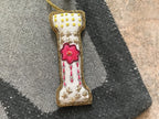 Fabric Alphabet Ornament w/ Beads & Embroidery, Multi Color, 26 Styles Ornaments La Vie Bien Fabric Alphabet Ornament w/ Beads & Embroidery, Multi Color, 26 Styles