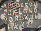 Fabric Alphabet Ornament w/ Beads & Embroidery, Multi Color, 26 Styles Ornaments La Vie Bien Fabric Alphabet Ornament w/ Beads & Embroidery, Multi Color, 26 Styles
