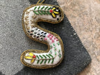 Fabric Alphabet Ornament w/ Beads & Embroidery, Multi Color, 26 Styles Ornaments La Vie Bien Fabric Alphabet Ornament w/ Beads & Embroidery, Multi Color, 26 Styles