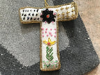 Fabric Alphabet Ornament w/ Beads & Embroidery, Multi Color, 26 Styles Ornaments La Vie Bien Fabric Alphabet Ornament w/ Beads & Embroidery, Multi Color, 26 Styles