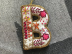 Fabric Alphabet Ornament w/ Beads & Embroidery, Multi Color, 26 Styles Ornaments La Vie Bien Fabric Alphabet Ornament w/ Beads & Embroidery, Multi Color, 26 Styles
