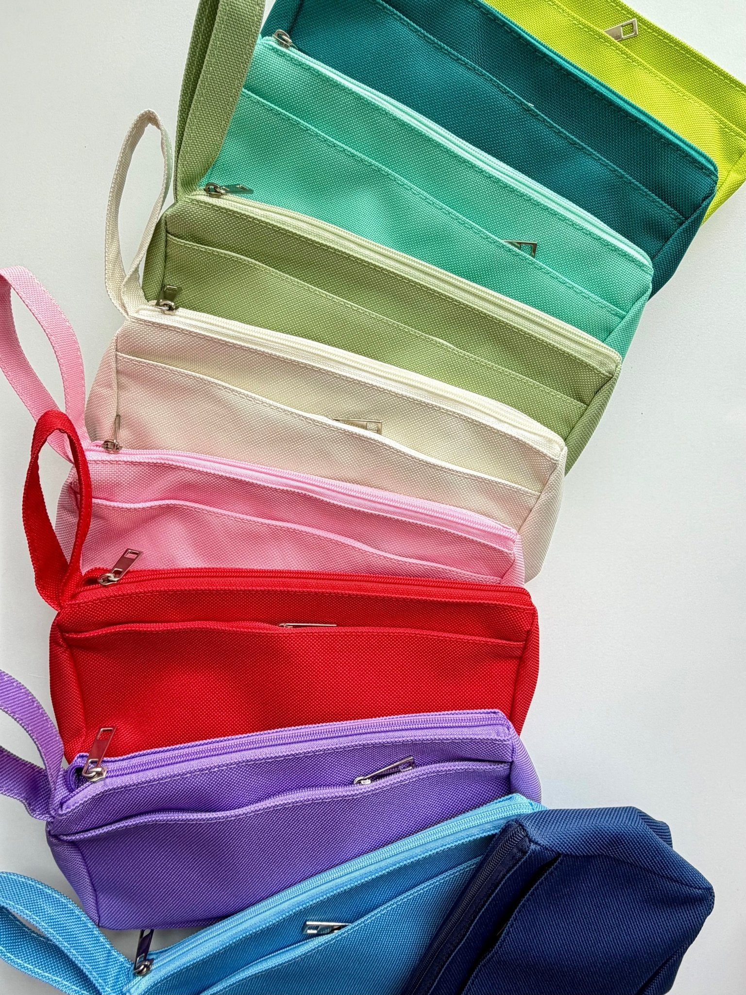 Fabric Pencil Case with Handle — Double Zipper Pockets La Vie Bien Fabric Pencil Case with Handle — Double Zipper Pockets