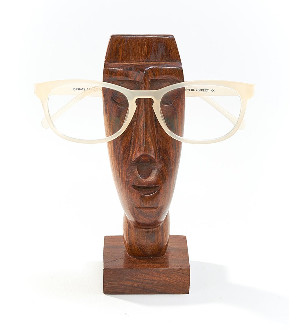 Face Glasses Holder Stand - Hand Carved Indian Rosewood HME stock line La Vie Bien Face Glasses Holder Stand - Hand Carved Indian Rosewood