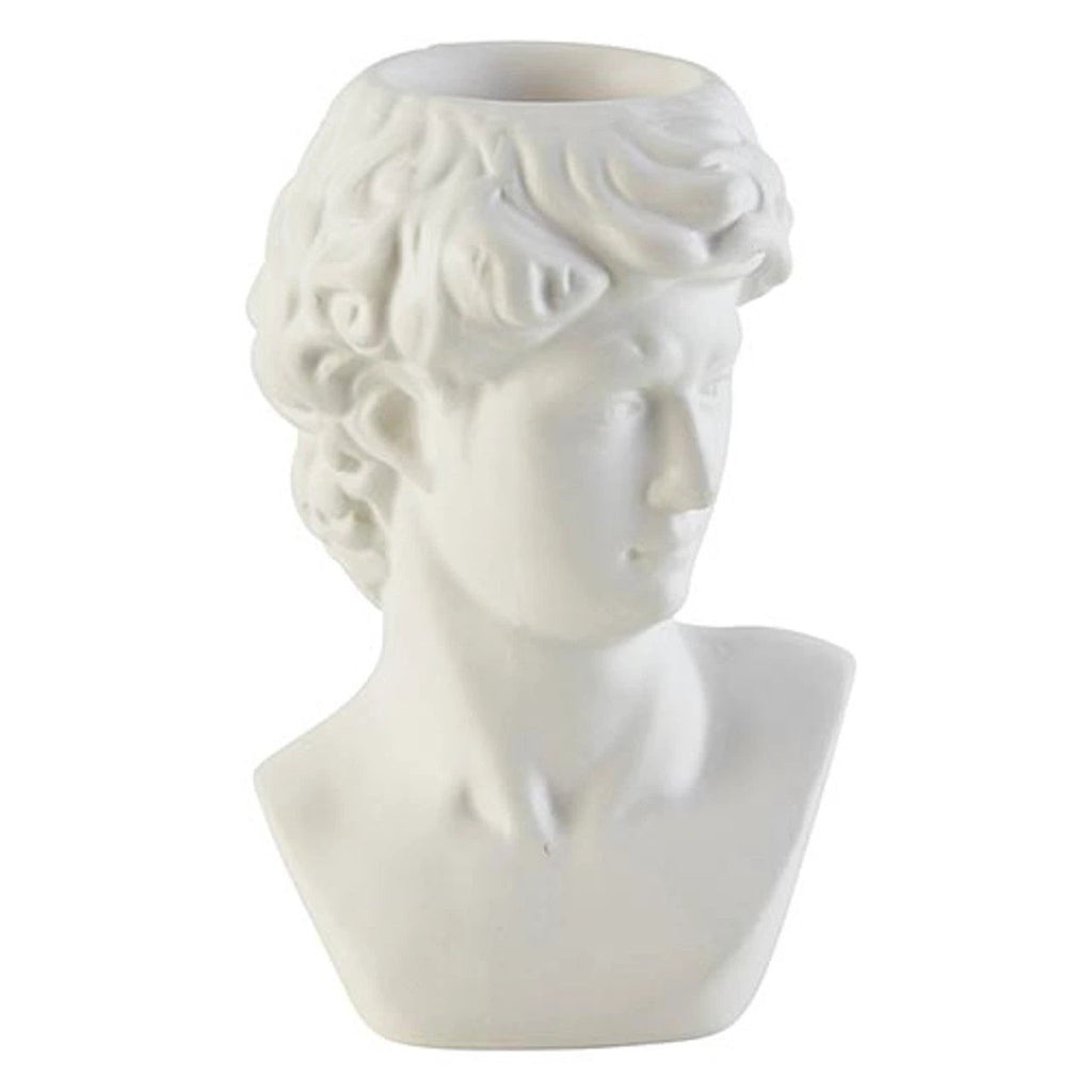 Face Statue Ceramic Decor | 5.5" Tall David Bust Greek Roman Statue by The Bullish Store