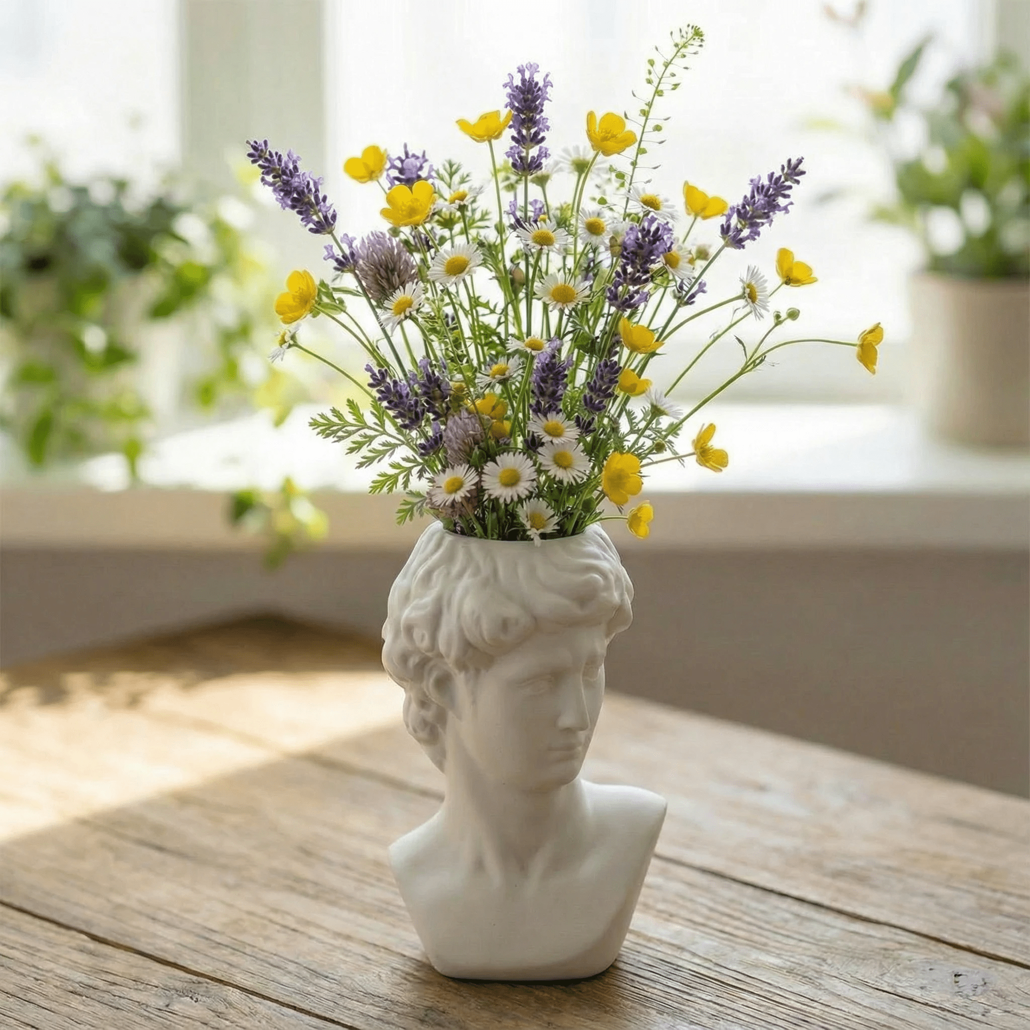 Face Statue Ceramic Decor | 5.5" Tall David Bust Greek Roman Statue by The Bullish Store