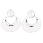 Faceted Sterling Silver Doorknocker Post Earrings by Barse Jewelry